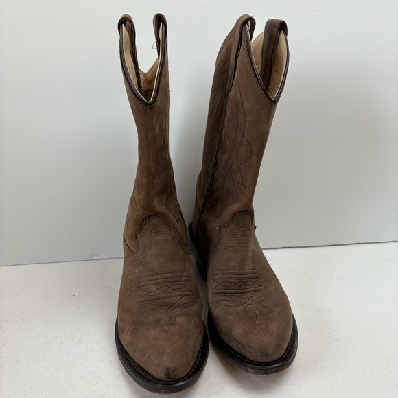 CODY JAMES BOYS' BROWN TAUPE WESTERN BOOTS Nubuck Leather B8151 4D - Picture 4 of 15